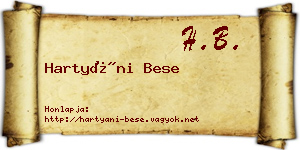 Hartyáni Bese névjegykártya